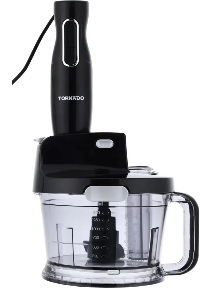 Tornado 4-in-1 Hand Blender, 1000W Power, 3 Blades for Spiral Slices, Ribbons & Shreds, Black/Stainless Steel - Model THB-1000MK - Image 3
